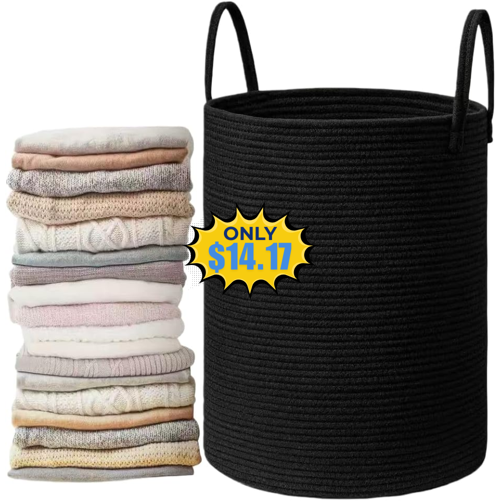 58L Cotton Rope Laundry Basket Deal: Save 43%