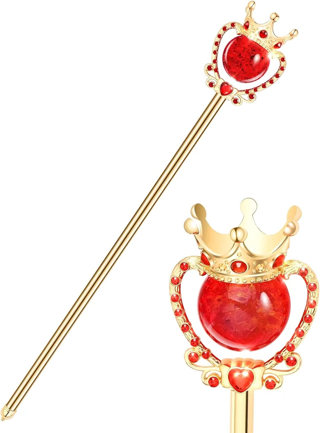 HAIQILIN Ruby Red Queen Scepter Wand for Birthday Party Prom deal at Amazon