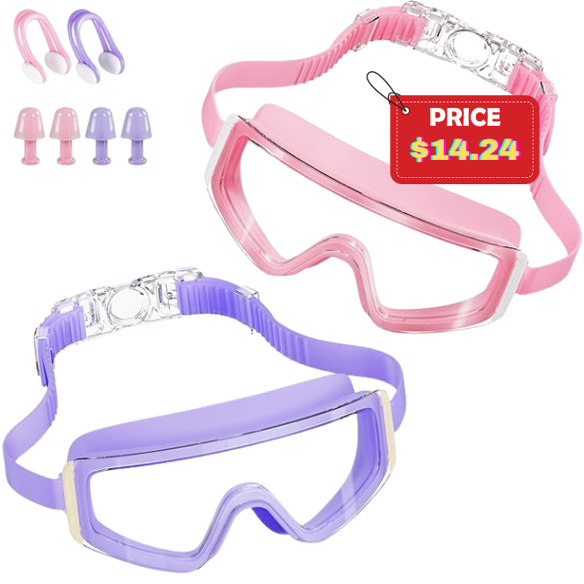Kids Swim Goggles 2 Pack Deal: Save 50%