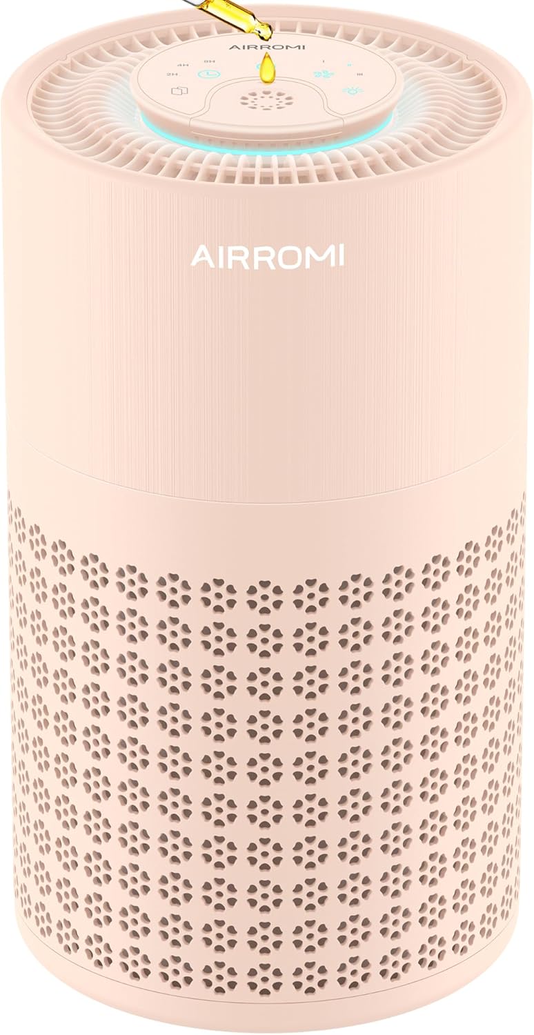 AIRROMI Air Purifier for Bedroom with HEPA 3-in-1 Filter, Pet Air