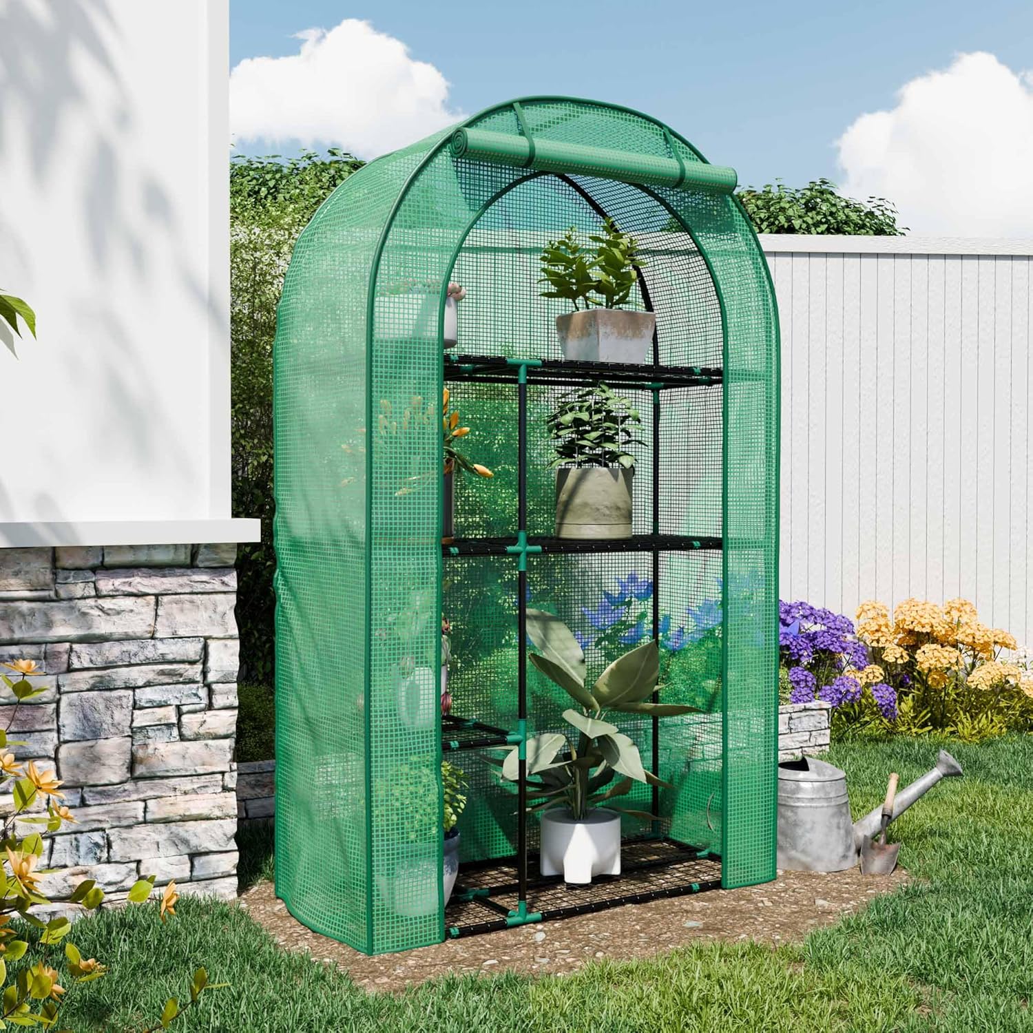 4-Tier Indoor/Outdoor Mini Greenhouse, 40″ x 18″ x 63″ Portable P