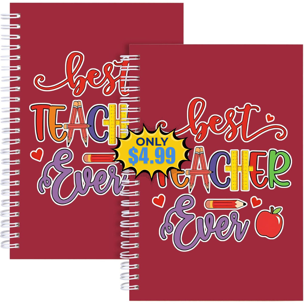 2Pcs Teacher Spiral Notebooks Deal: Save 29%