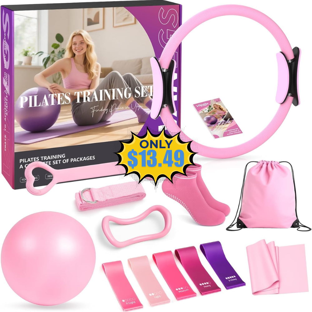 13Pcs Home Pilates Equipment Set Deal: Save 33%