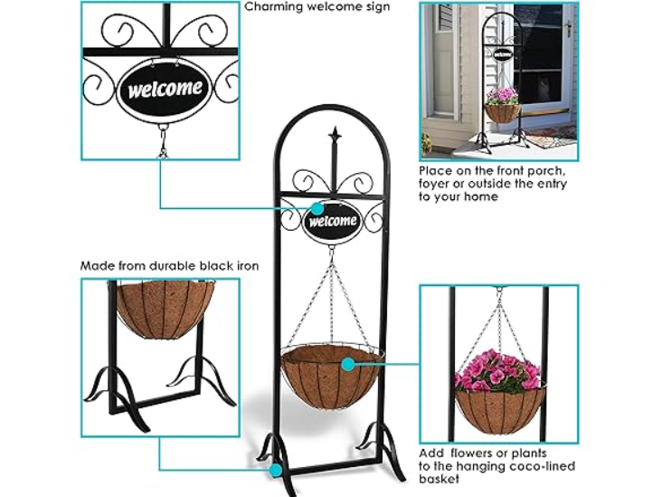 Sunnydaze Hanging Basket Planter Stand Deal at Woot: Save $44.96