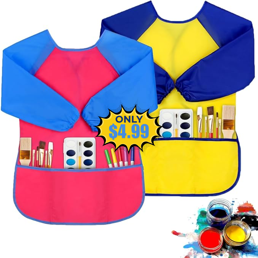 PEASUG 2 Pack Toddler Art Smock Deal: Save 17%