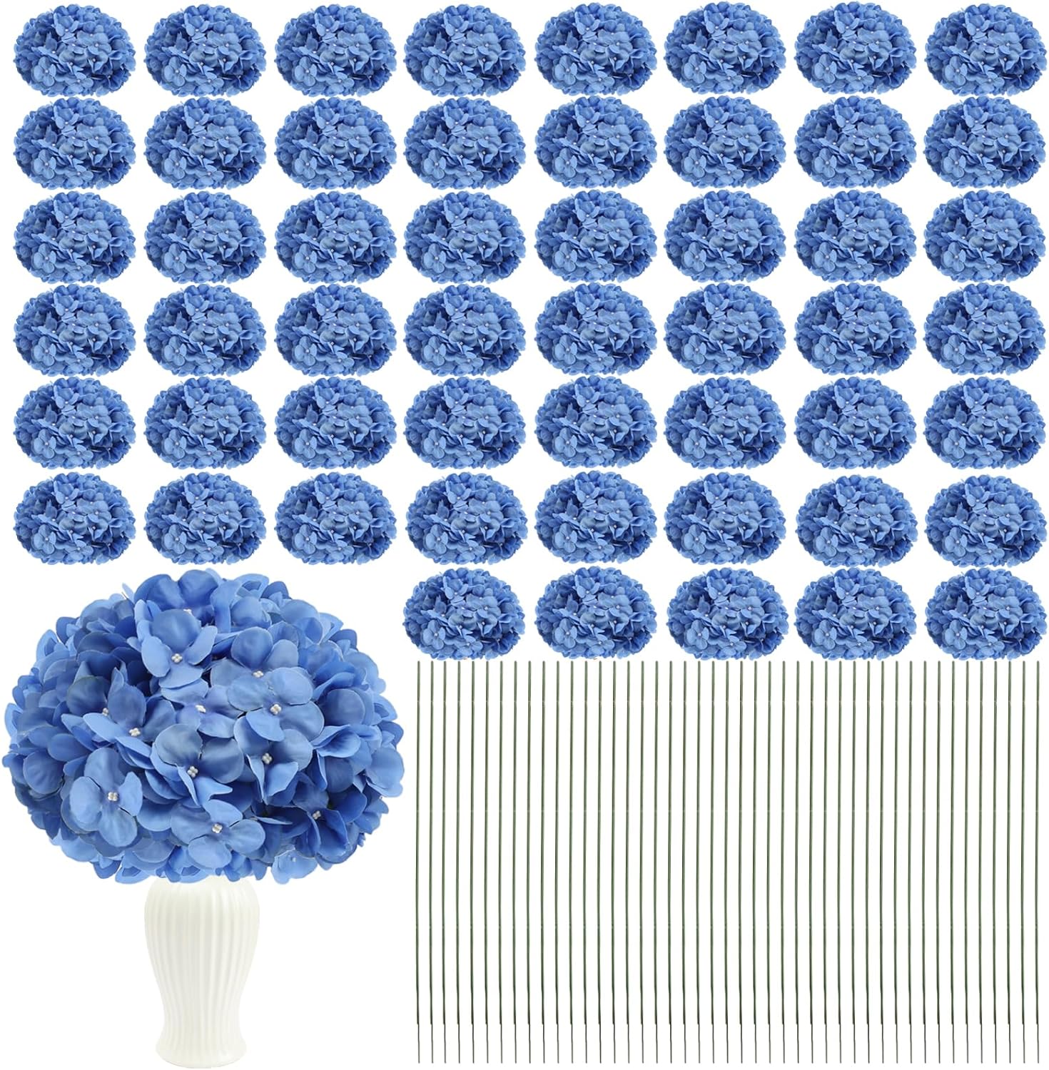 Nagobi Artificial Hydrangea Flowers 104 PCS Silk Hydrangea Flower