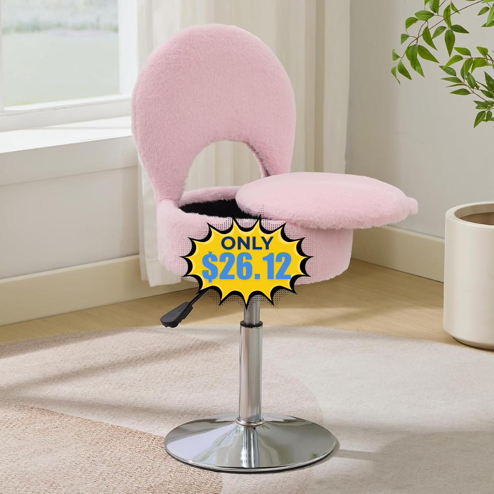 Small Pink Vanity Stool Chair Deal: Save with Promo Code