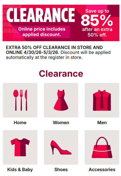 Kohl’s Clearance Sale: Up to 85% Off