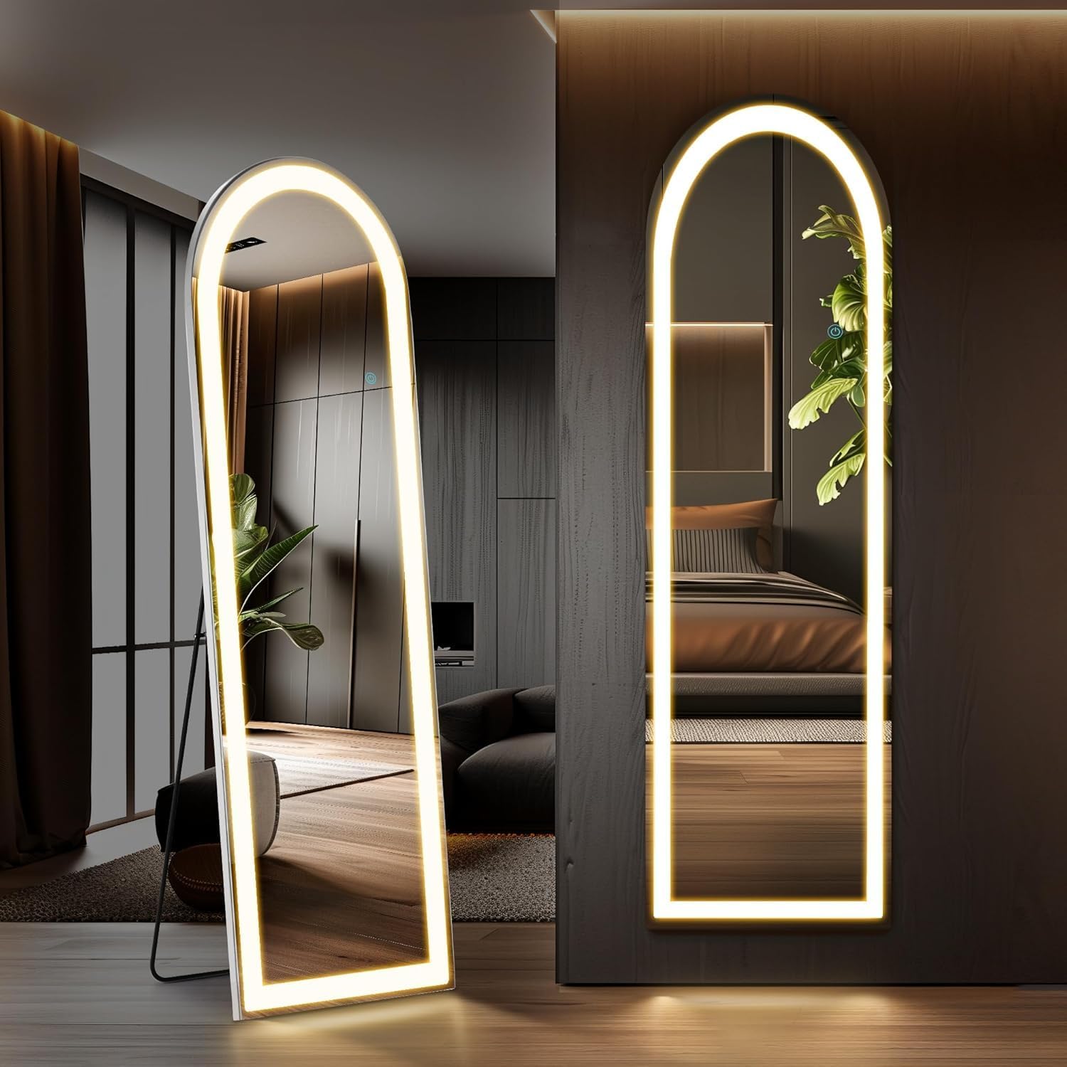 $47.xx Elevon Full Length LED Mirror 60 x 16 with Dimming & 3 Lig