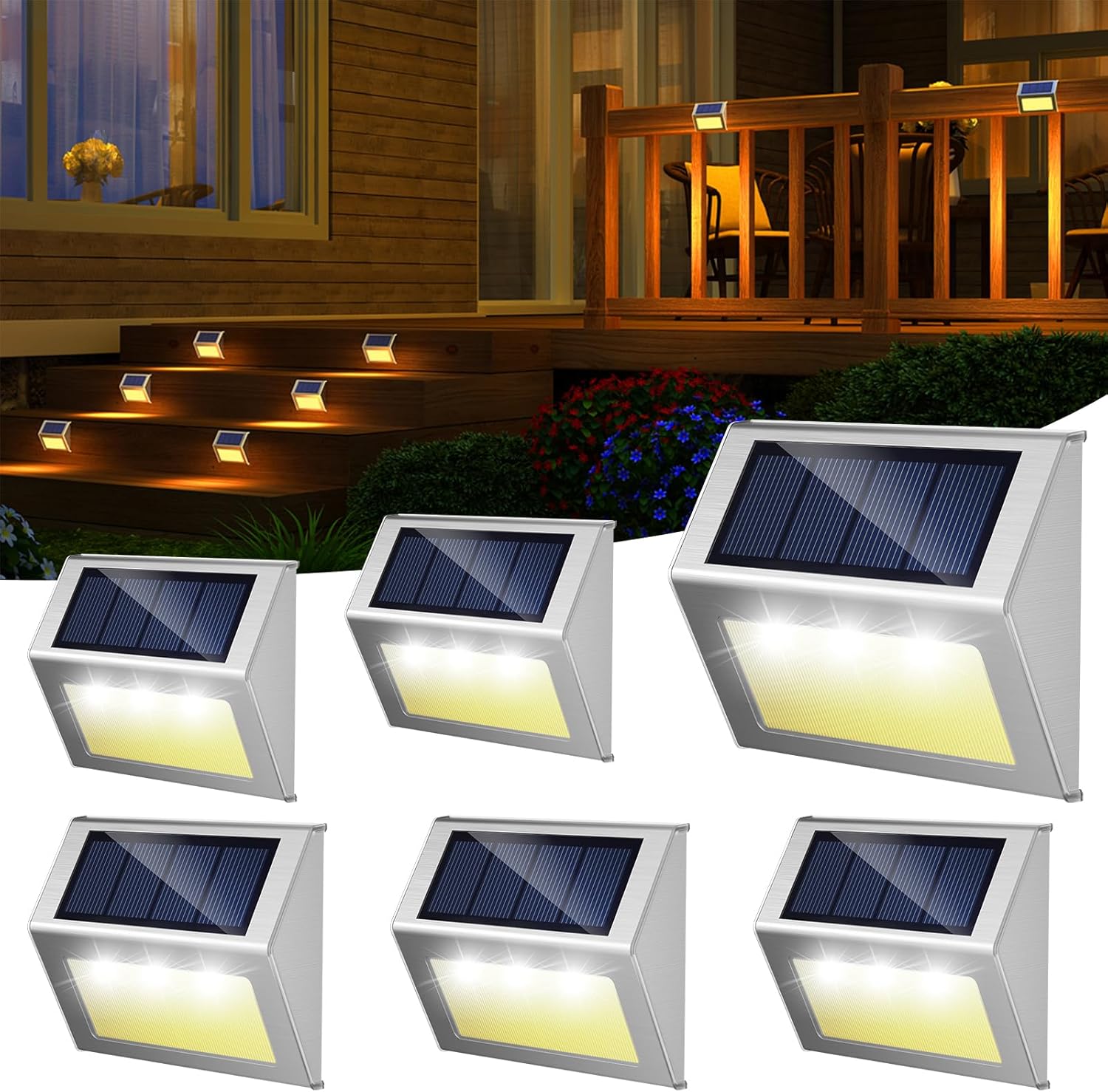 JSOT Solar Fence Lights - Solar Lights Outdoor Waterproof, O deal at Amazon