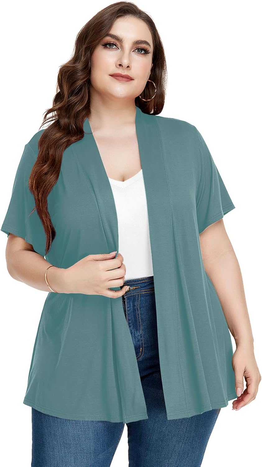 LARACE Short Sleeve Cardigans for Womens Summer Tops Casual Plus