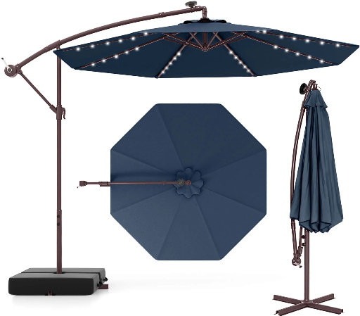 Walmart Patio & Garden Pick: Costway 98.40″ Navy Cantilever Patio Umbrella Deal…