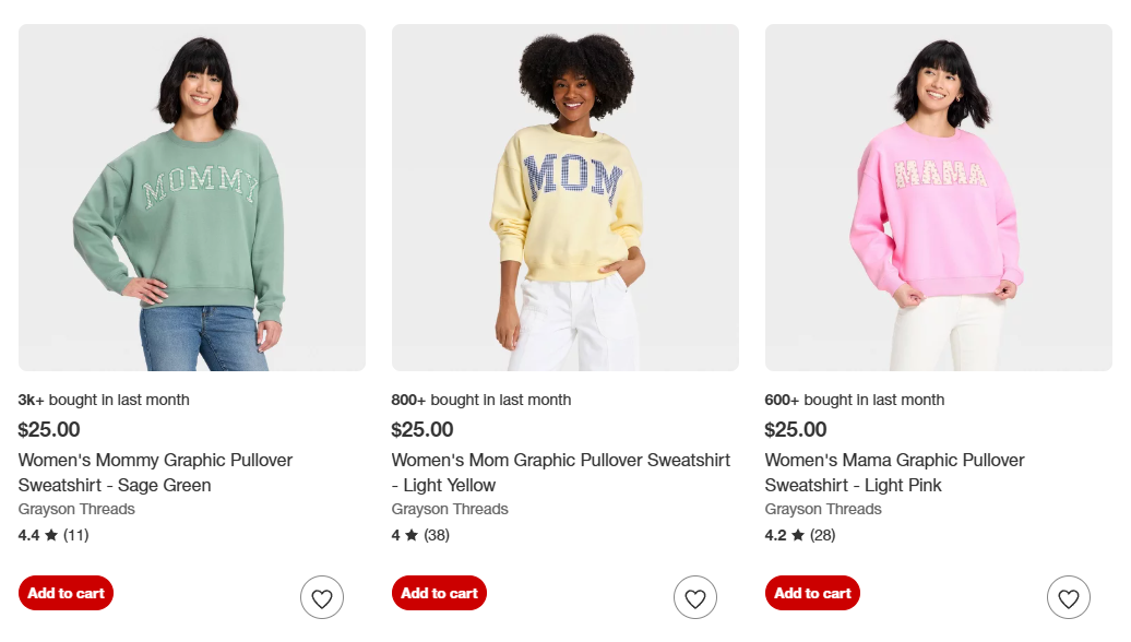 Grayson Threads Women’s Mom Pullover Sweatshirt Deal at Target: $25.00