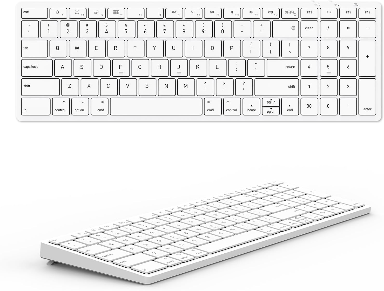 Wireless Keyboard for Apple Mac OS, Compact Bluetooth Keyboard wi