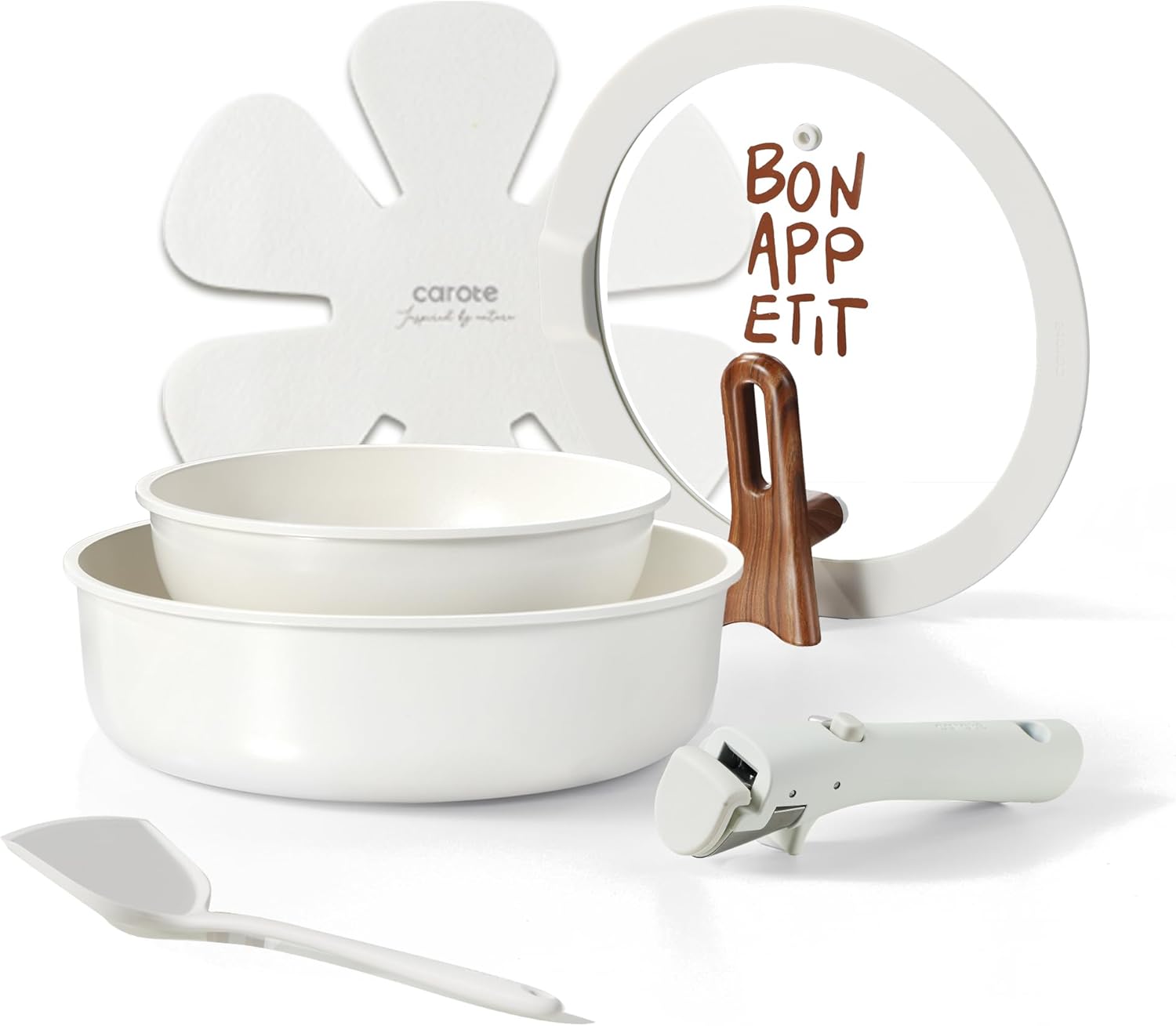 $24.xx CAROTE Ceramic Nonstick Pots and Pans Set with Detachable