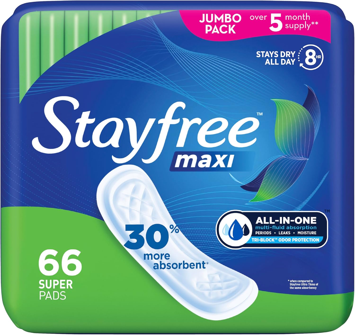 Stayfree Maxi Pads 66-Pack Only
