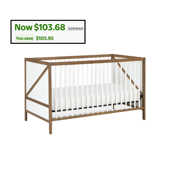 3-in-1 Convertible Baby Wooden Crib Deal: Save $105.95 at Walmart
