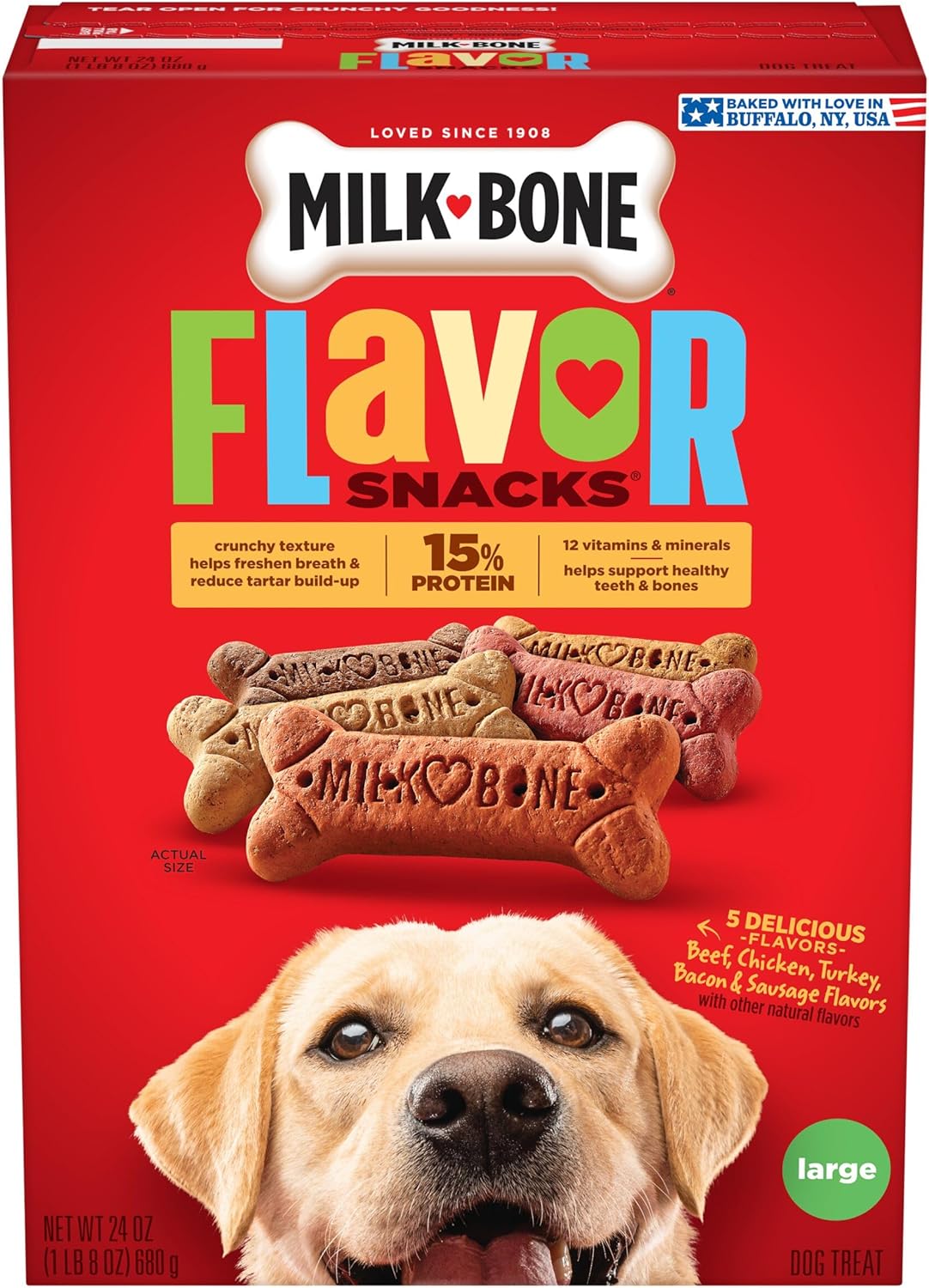 As Low as $1.99 Milk-Bone Flavor Snacks Large Dog Biscuits 24 Oz