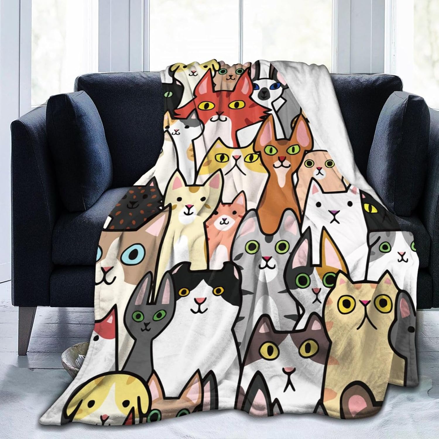 $12.xx Cat Face Cute Animal Cartoon Blanket 60 x 50 at Amazon