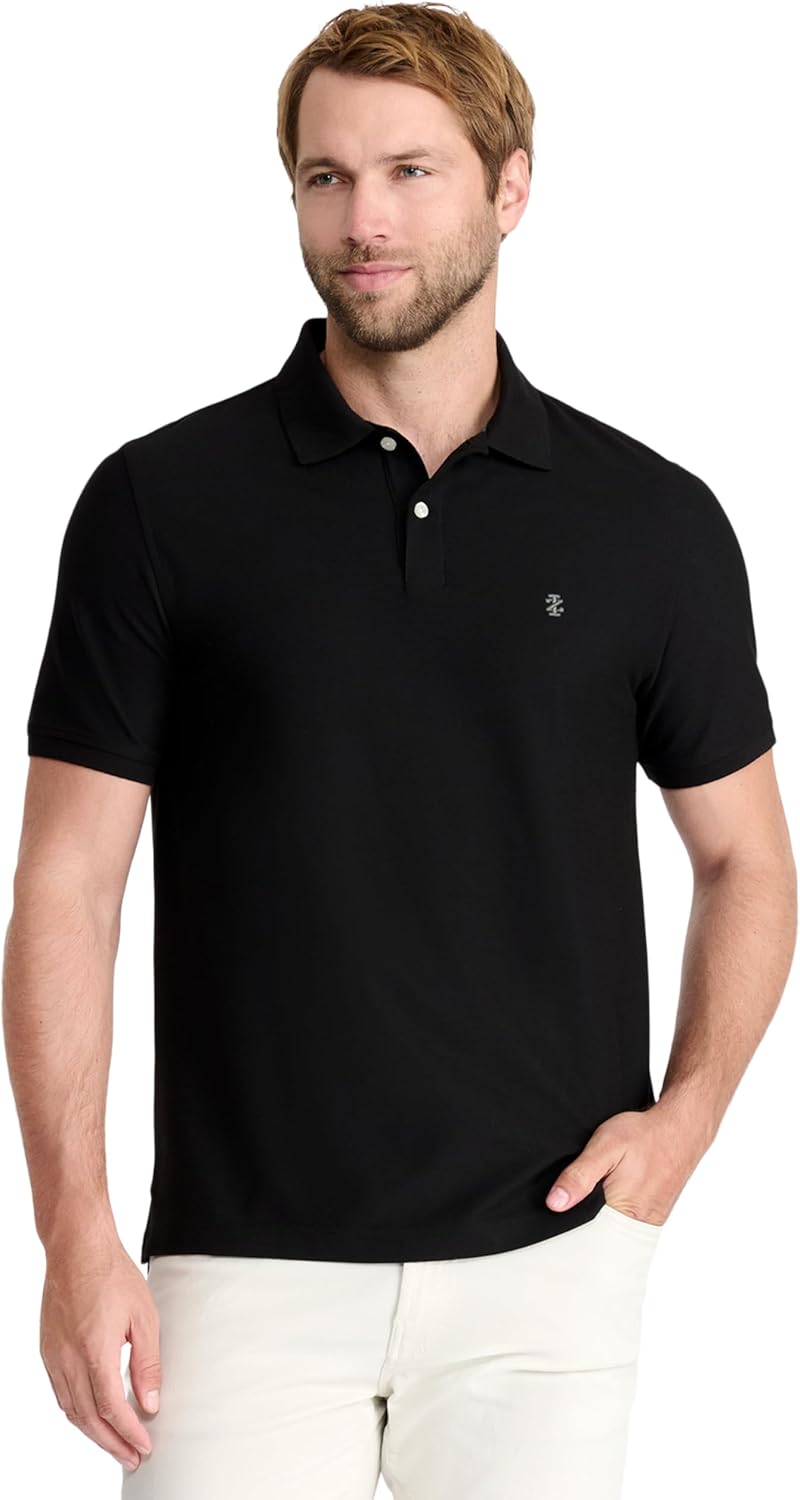 IZOD Men's Advantage Performance Short-Sleeve Polo Shirt, Bl deal at Amazon
