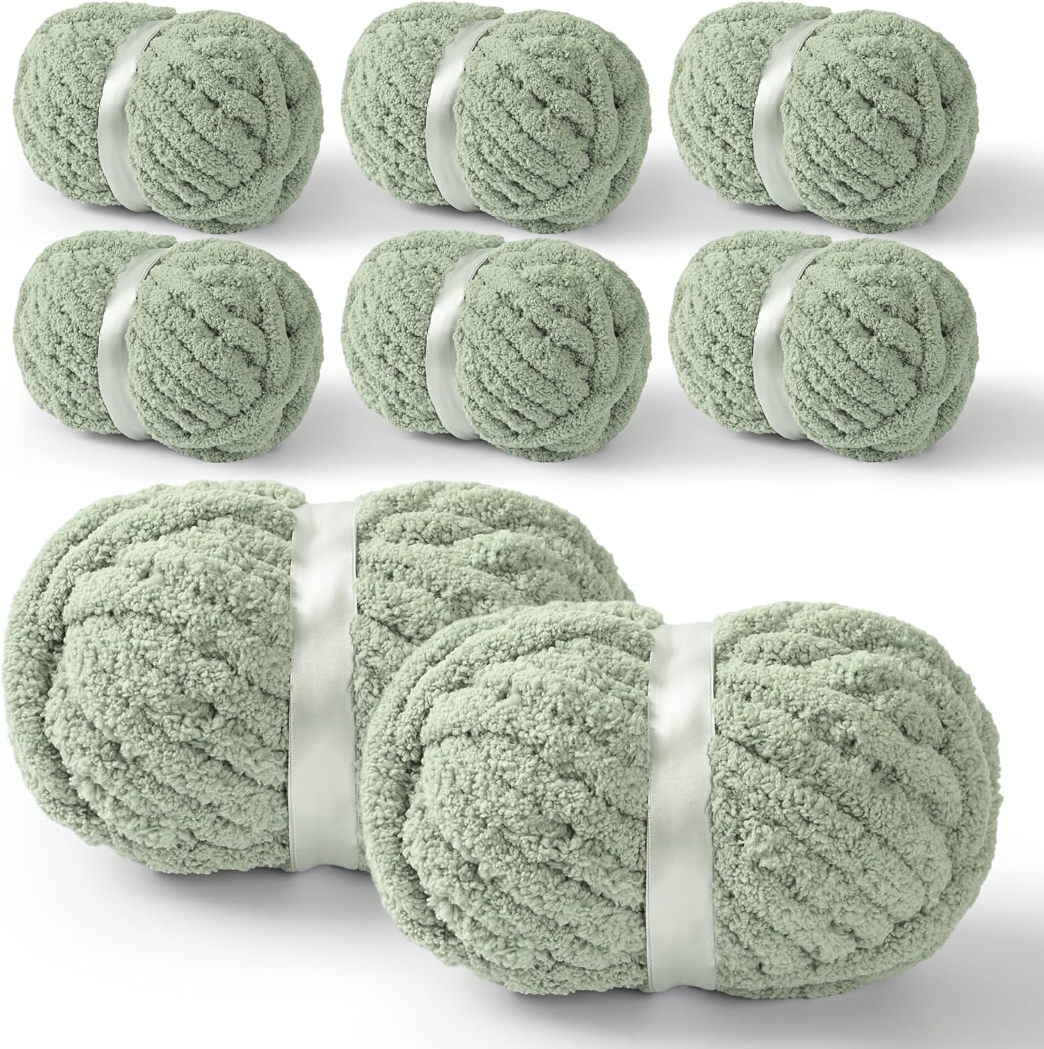 YUBAMIN 8 Packs Jumbo Chenille Chunky Yarn for Crocheting Kn deal at Amazon