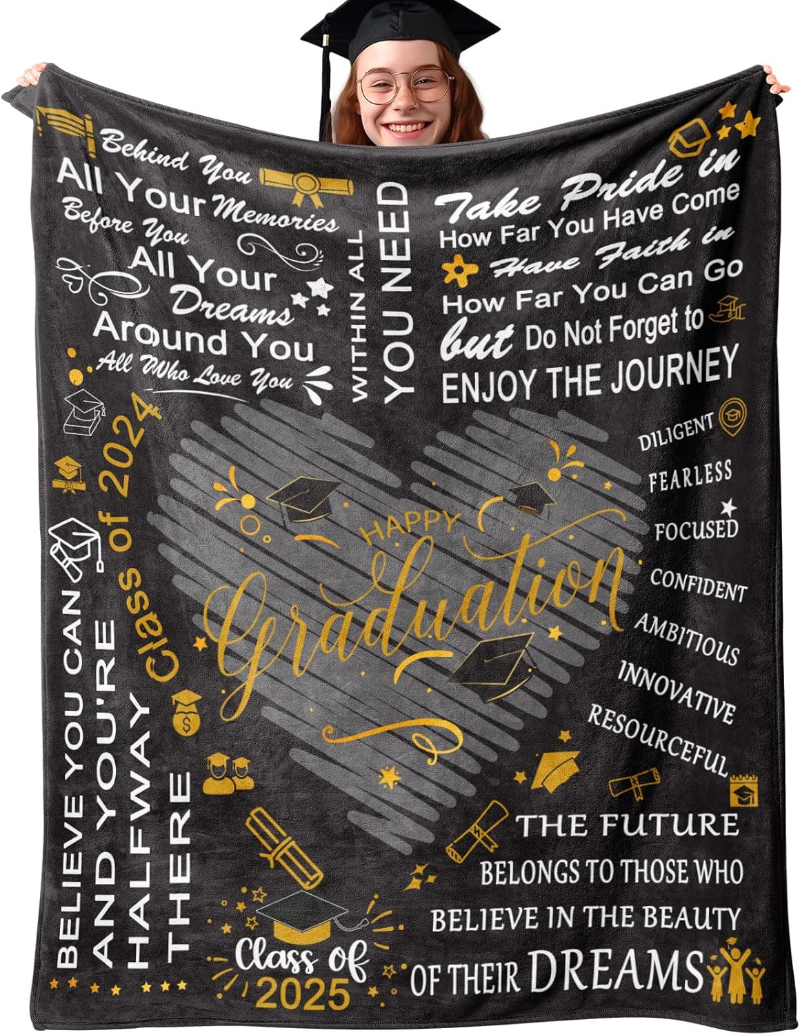 Ruifeihan Graduation Blanket - 50"x60" College & High School deal at Amazon