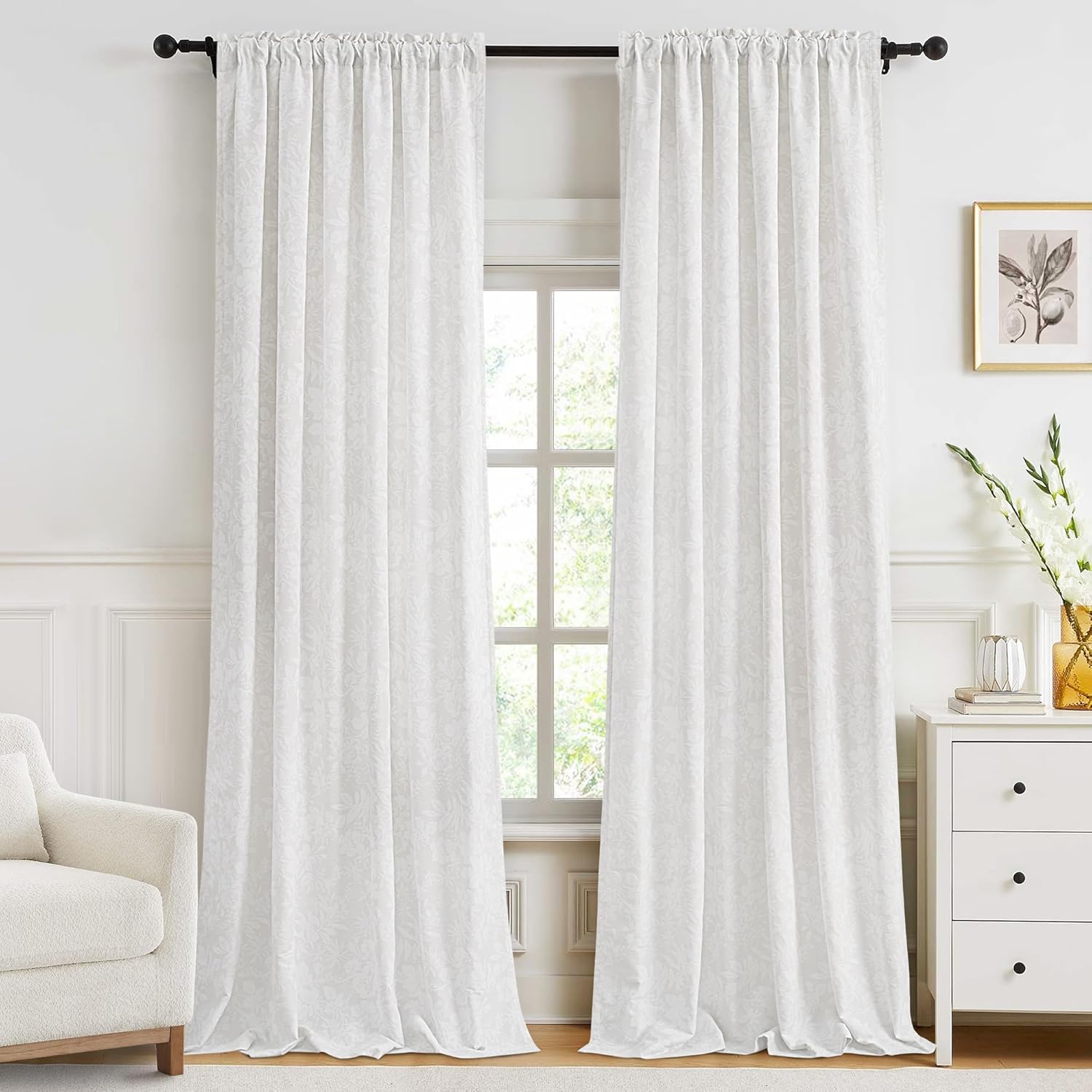 Farmhouse Boho Floral Curtains for Living Room 102 Inches Lo deal at Amazon