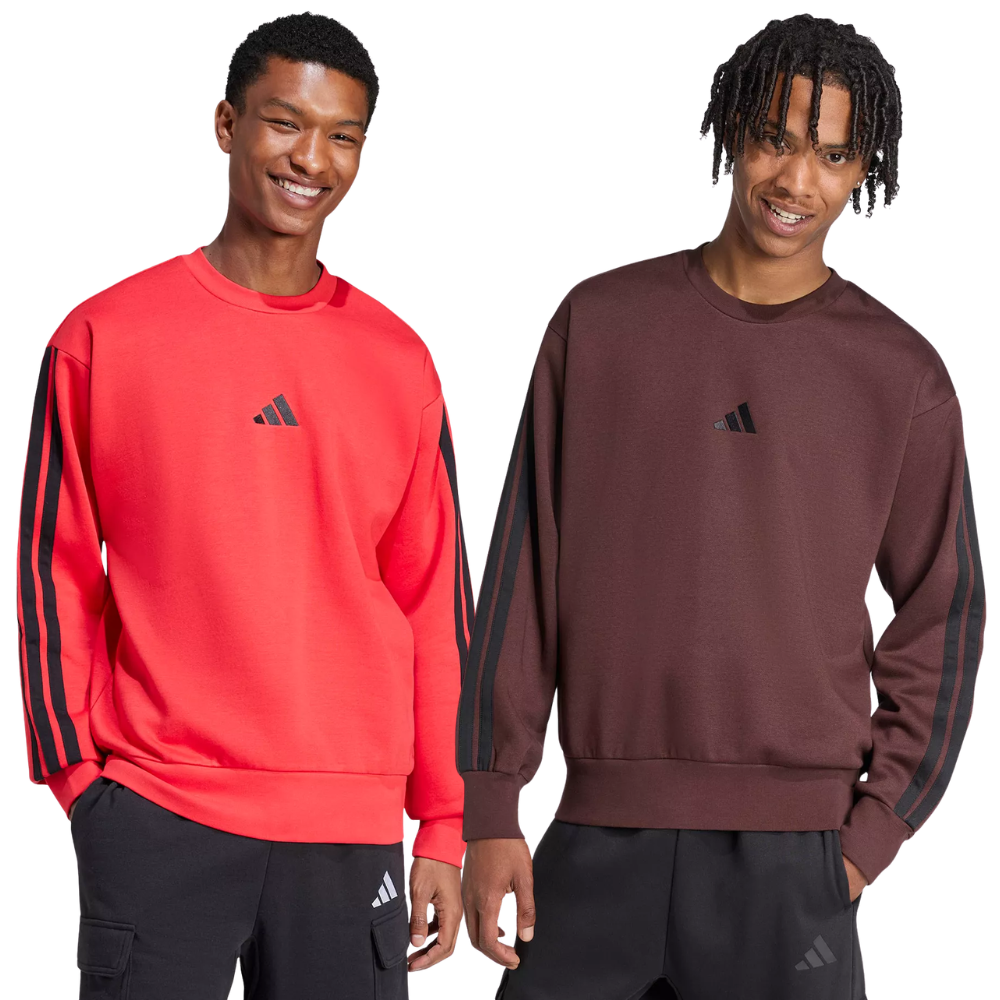 Adidas Men’s Essentials 3-Stripes Fleece Sweatshirt Deal at Macy’s: Save 70%