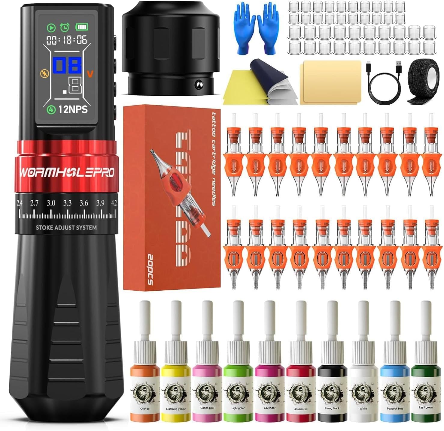 WORMHOLEPRO Aluminum Alloy Tattoo Gun with Adjustable Tattoo deal at Amazon