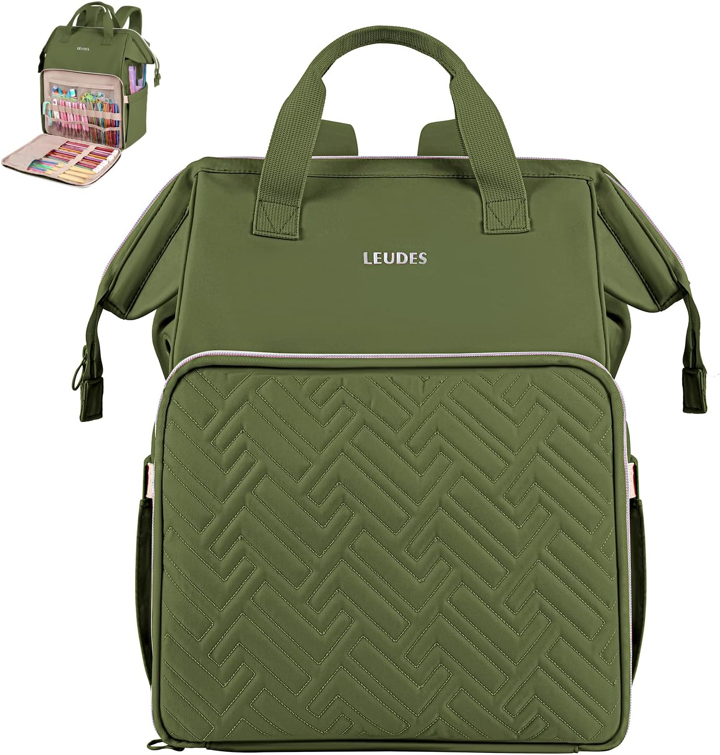 Leudes Knitting Bag Backpack,Yarn Storage Organizer Large Cr deal at Amazon