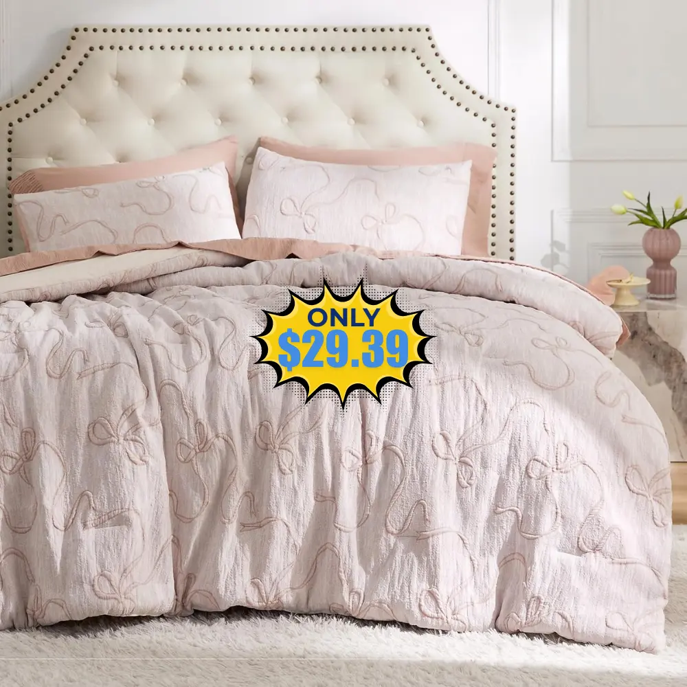 Bedsure Pink Comforter Set Queen Deal: Save 27%