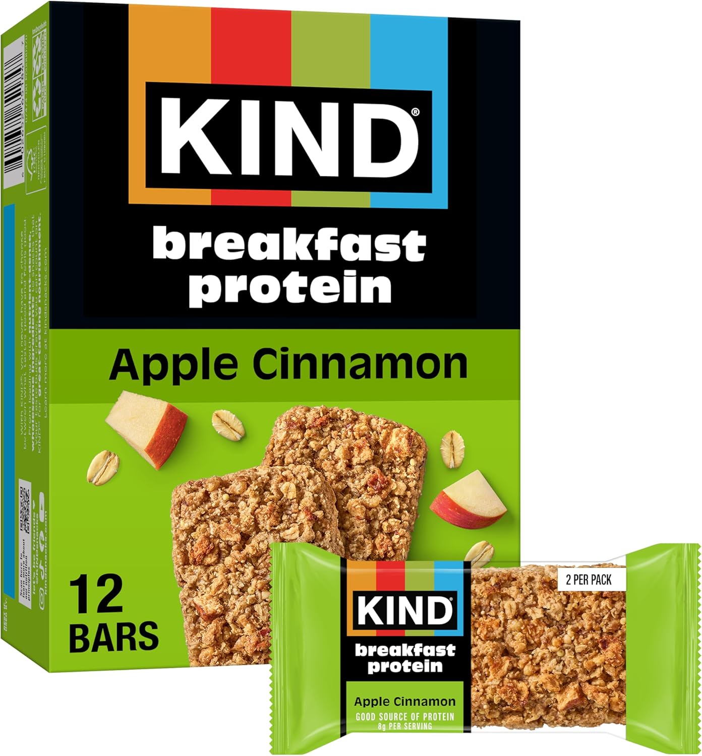 KIND Breakfast Protein Bars, Apple Cinnamon, Gluten Free, Low Sod