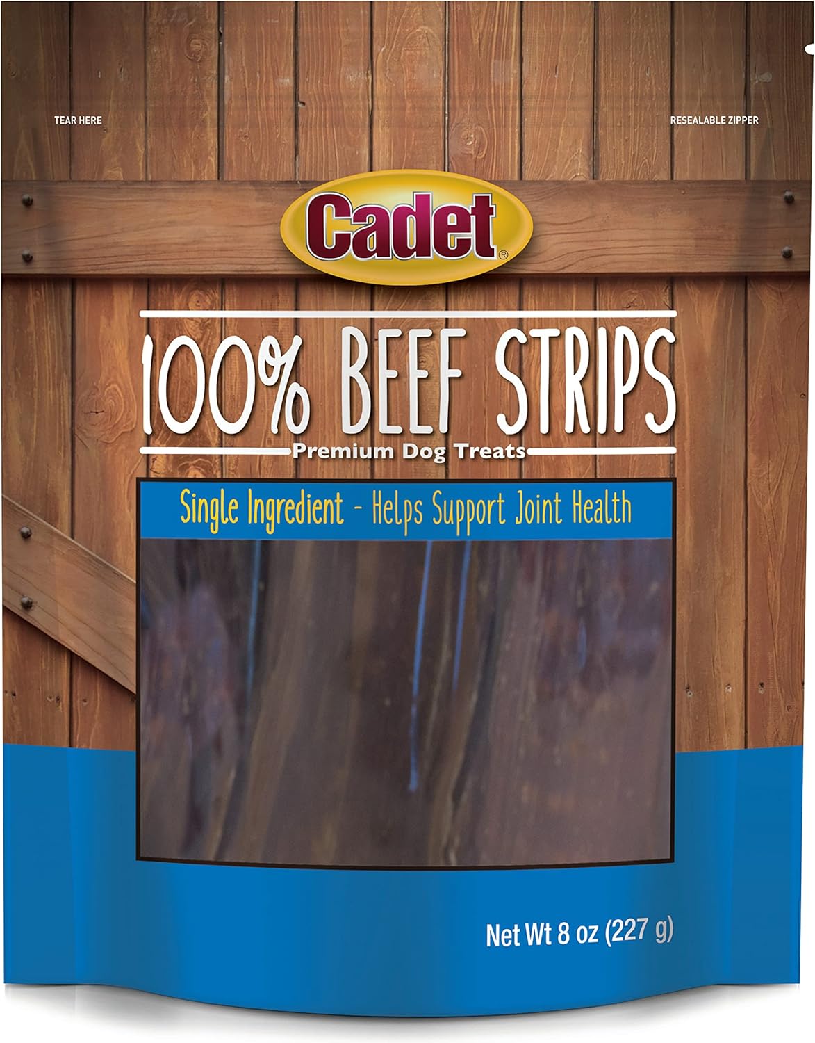 Cadet 100% Beef Strips Dog Treats, Single Ingredient Beef Esophag