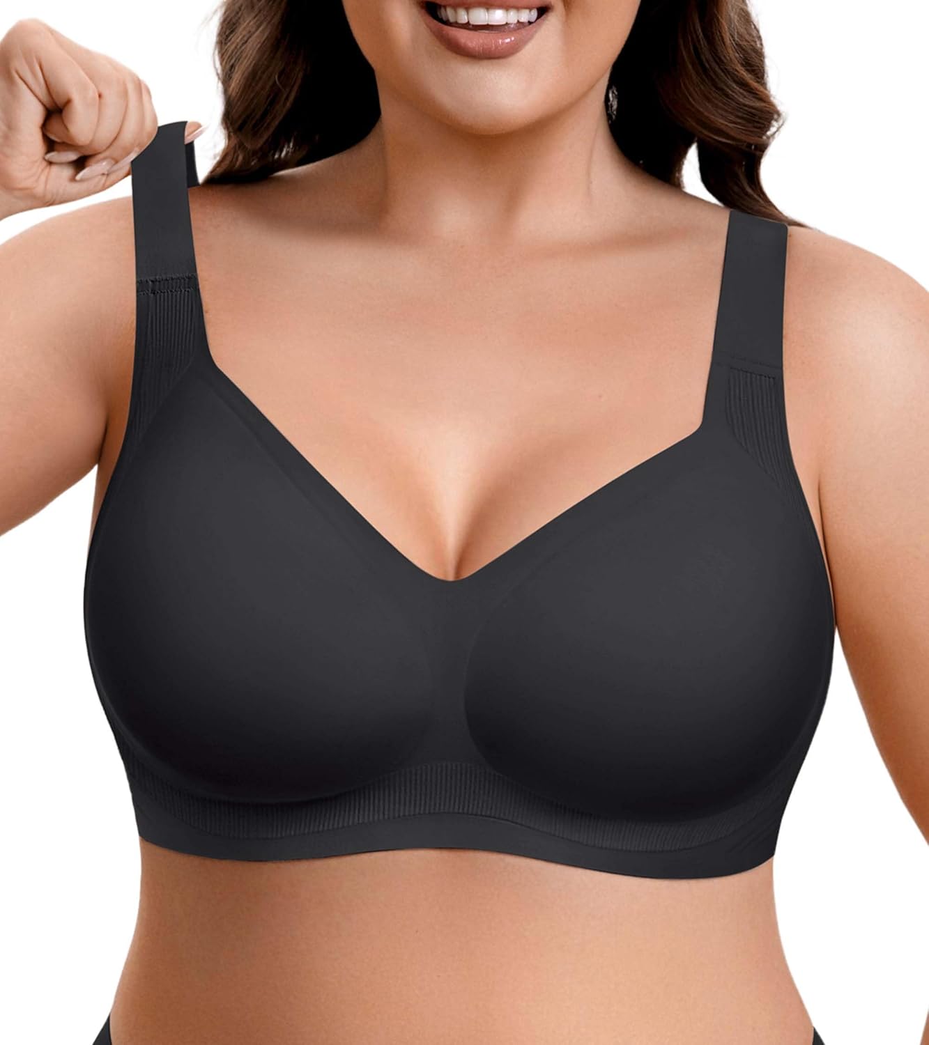 Womens Seamless Wireless Jelly Bra Plus Size Full Coverage Suppor