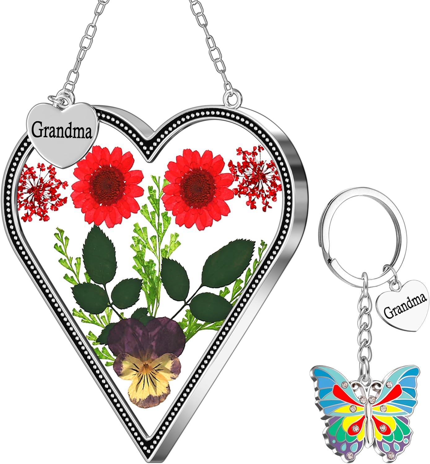 KY&BOSAM Heart Suncatcher for Windows Hangings Grandma Gift Stain