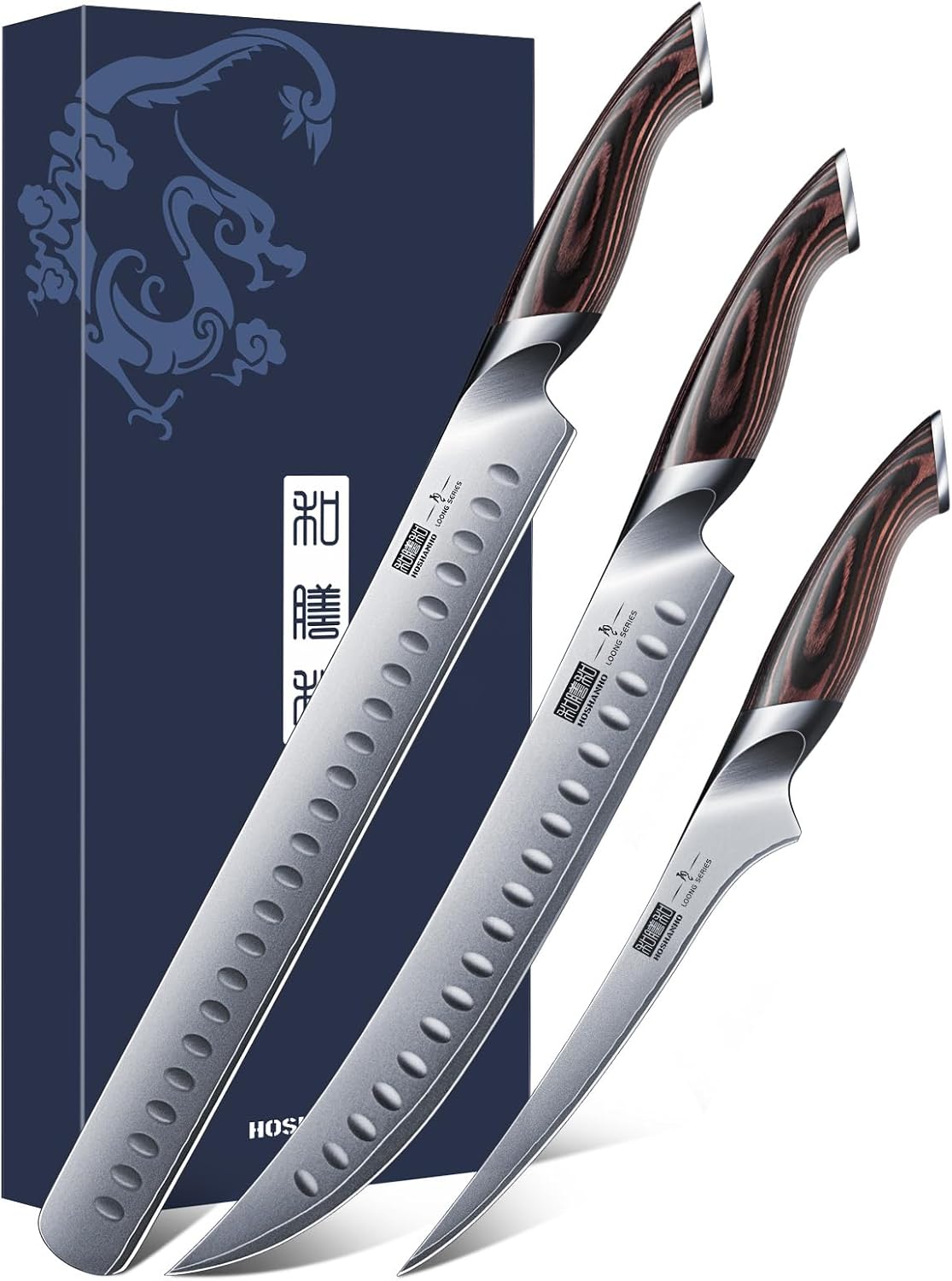 HOSHANHO Carving Knife Set 3PCS, Japanese High Carbon Steel Brisk