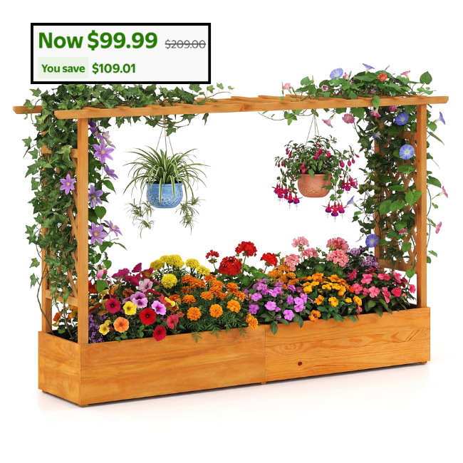 Raised Garden Bed with Trellis Deal: Save $109.01 at Walmart