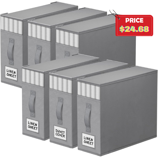 6 Pack Bed Sheet Closet Organizers Deal: Save 59%