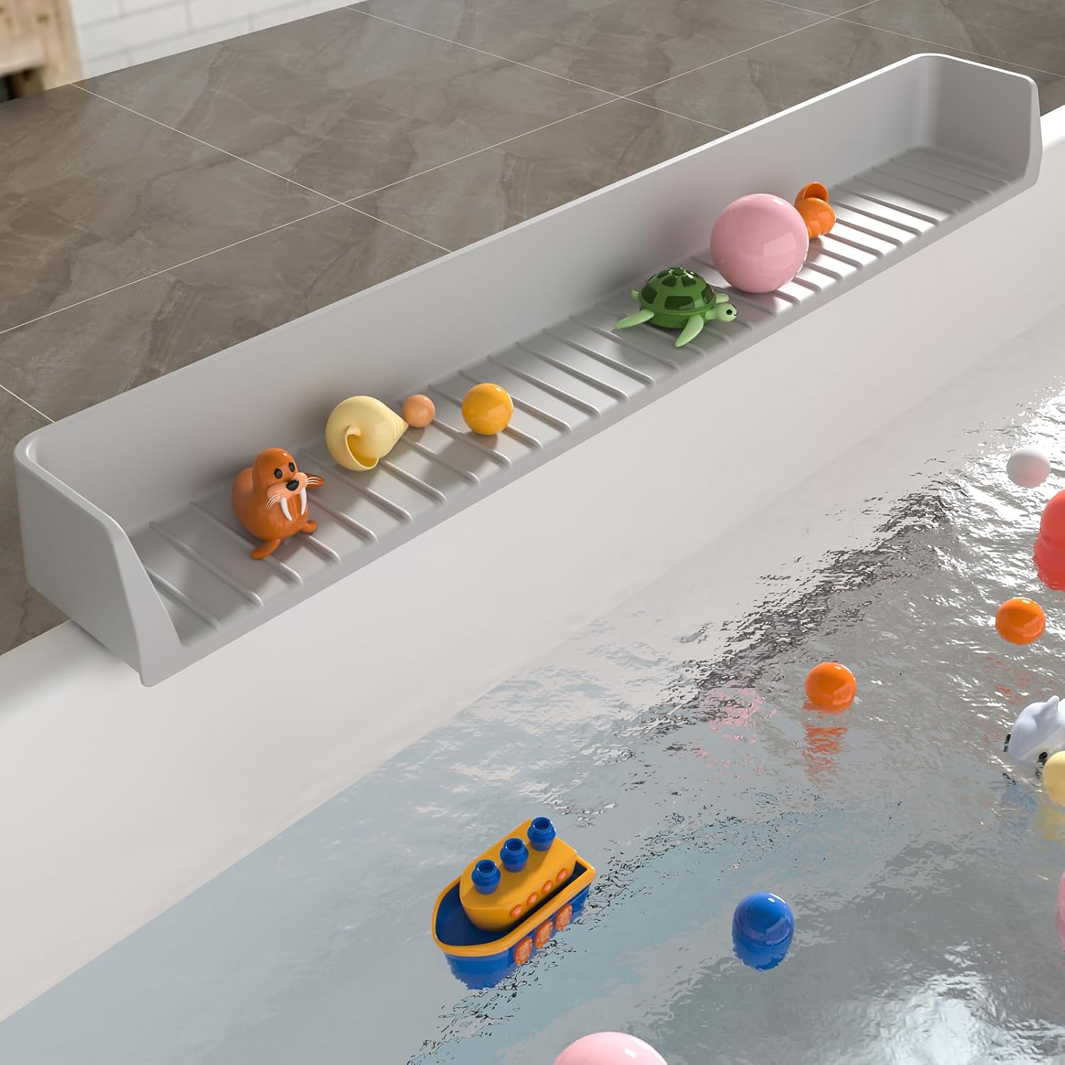 Aqqwxyq Longer Bathtub Splash Guard for Tub Kids, Bathtub Water G