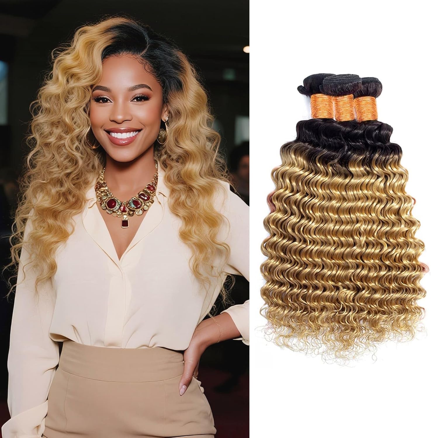 LUMWAV Deep Wave Bundles 22 24 26 Inch 12A Soft And Thick T1B/27