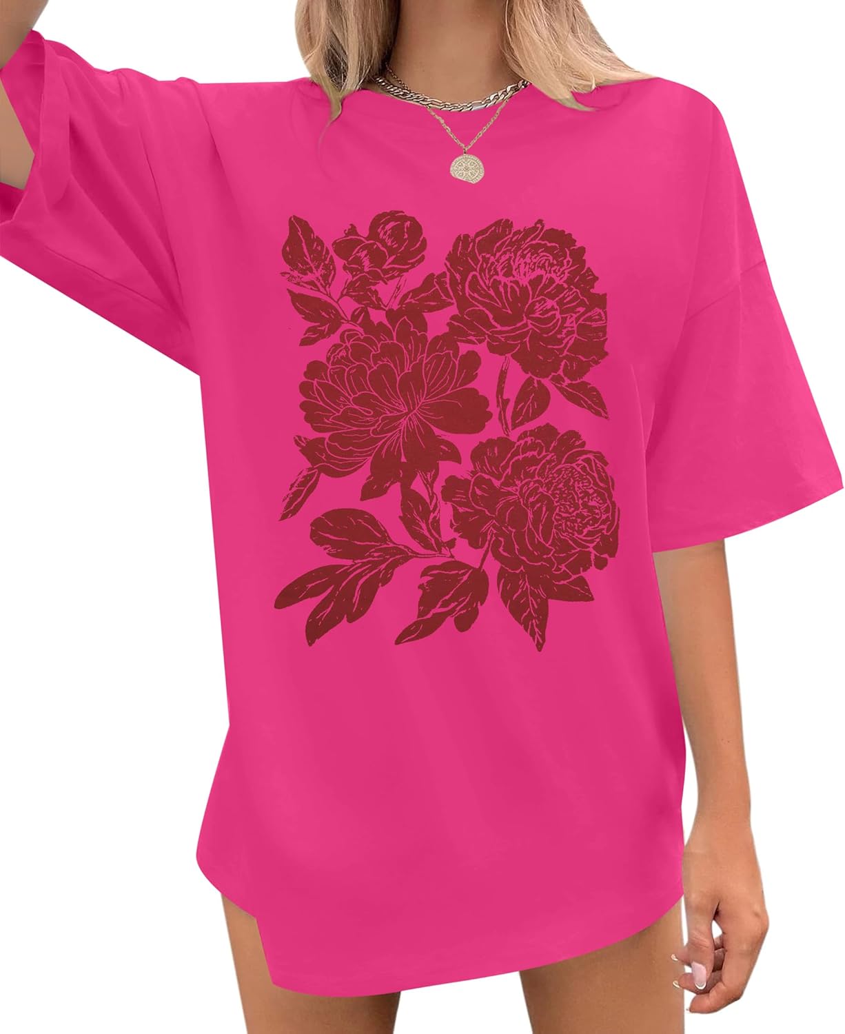 Graphic Tees Women Oversized T-Shirts: Summer Hawaiian Beach deal at Amazon
