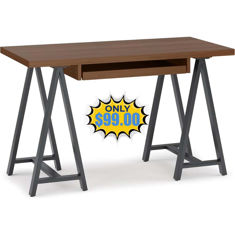 Metal Small Desk in Walnut Deal: Save 60%