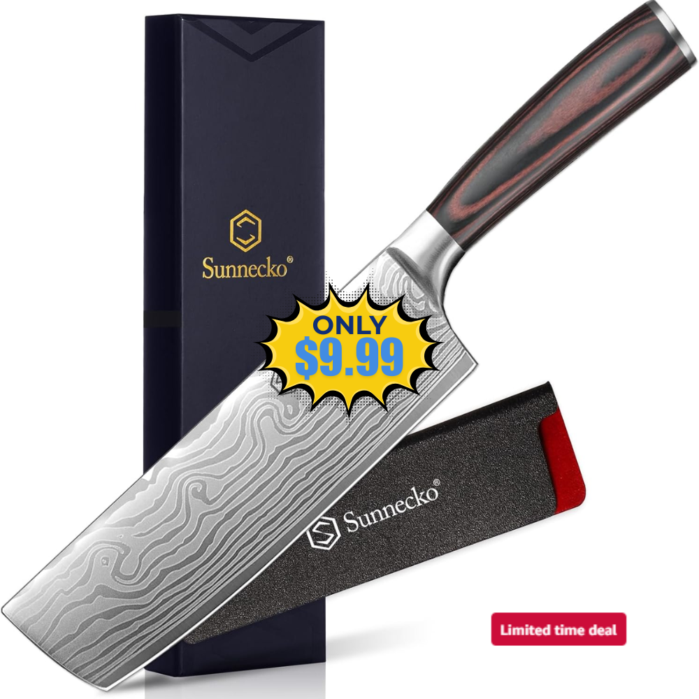 Sunnecko Japanese Nakiri Knife 7 Inch Deal: Save 16%