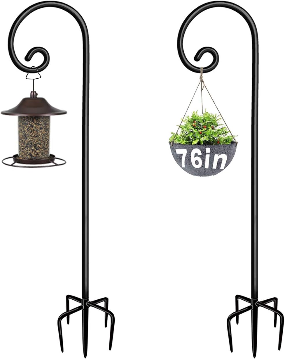 Artigarden Outdoor Shepherd Hooks 76 inch Tall for Bird Feeder (2