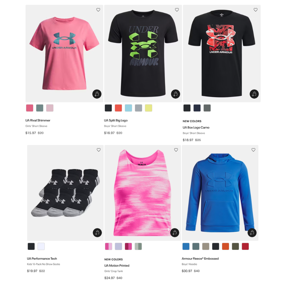 Shirts & More Sale: From $7.99 at Under Armour