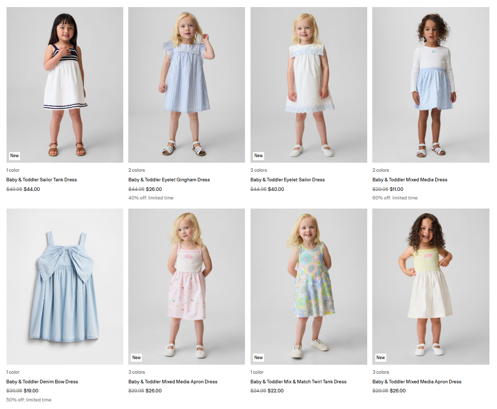 Baby & Toddler Dresses Sale at Gap: Save from $8.80