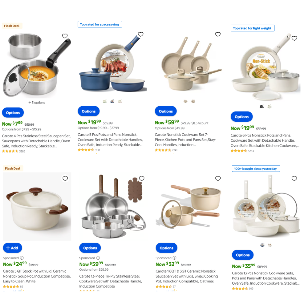 Carote Cookware Sets Sale: Up to 74% Off at Walmart