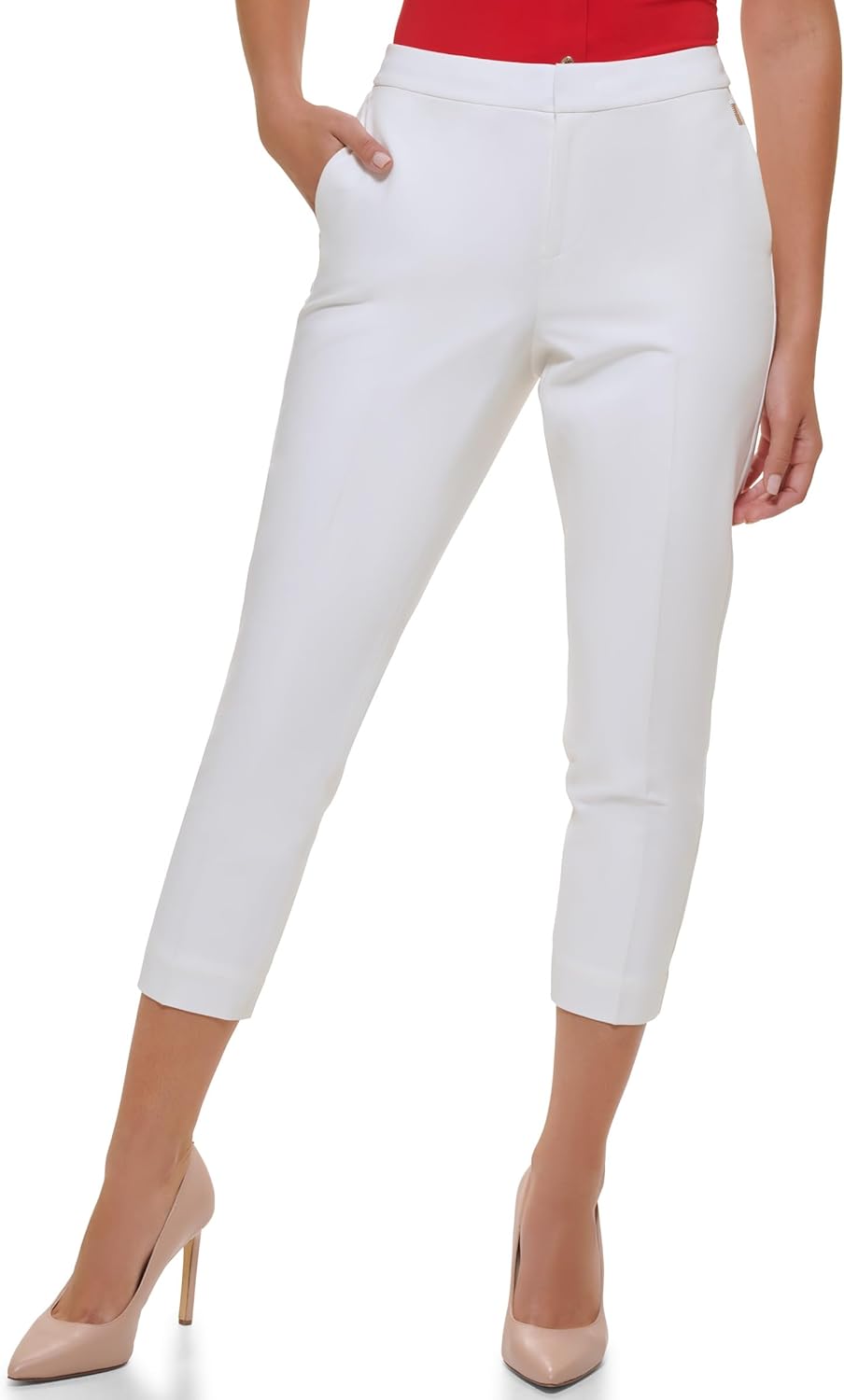 Tommy Hilfiger Cropped Sloane Ankle Pants Ivory 10