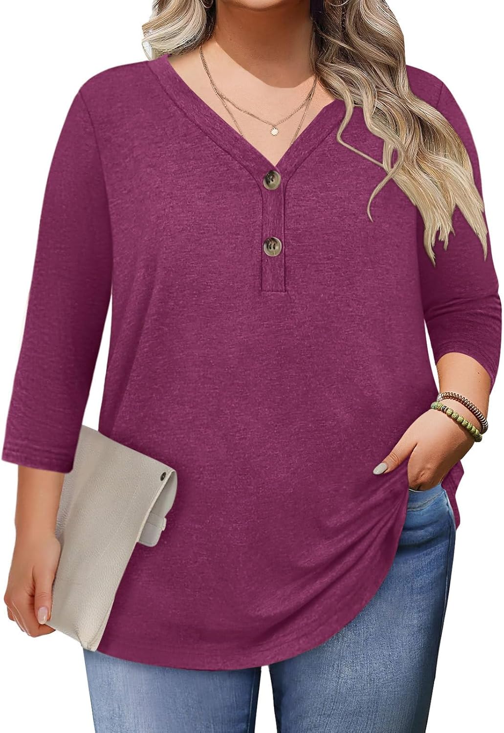 Women’s Plus Size 3/4 length Top Just $7 on Amazon