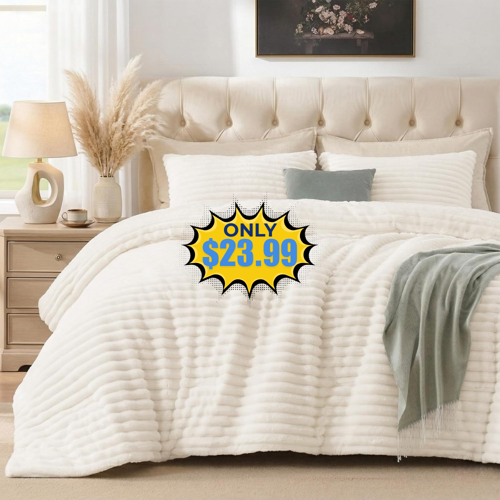 Quataly Marshmallow Queen Fleece Comforter Set Deal: Save with Promo Code